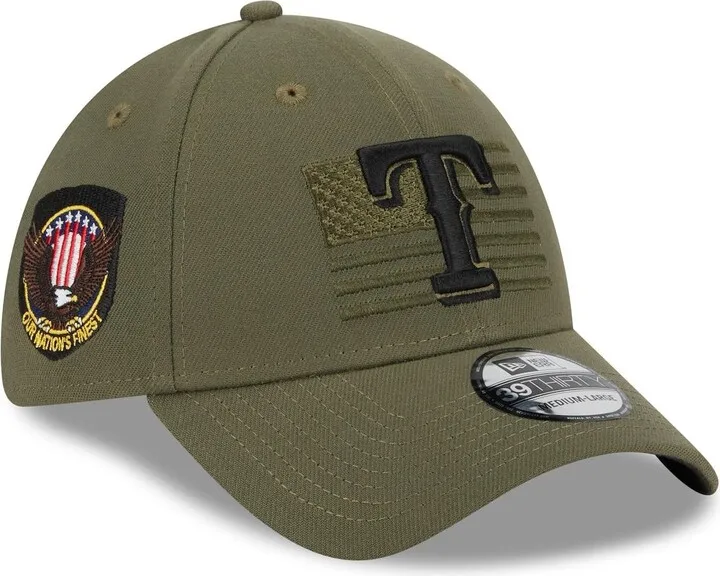 Men's New Era Green Texas Rangers 2023 Armed Forces Day 39THIRTY Flex Hat