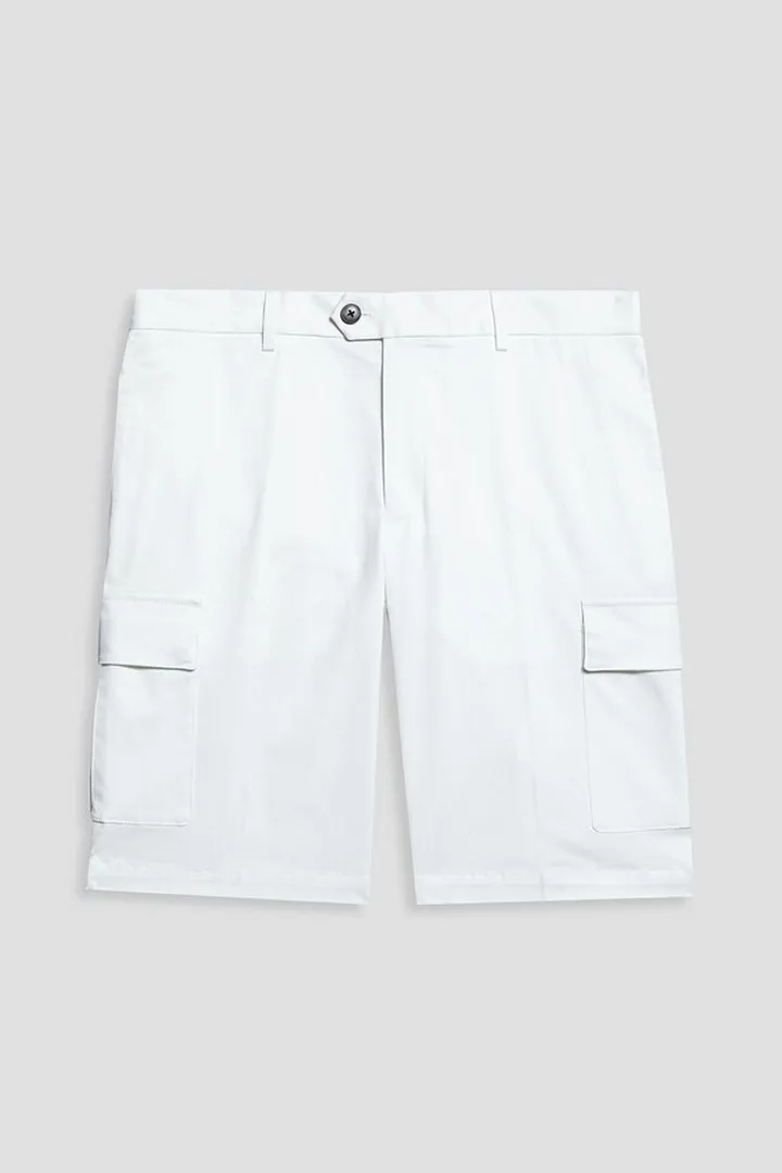 Embroidered cotton-blend twill shorts