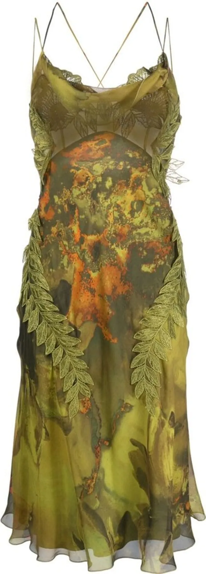 Abstract-Print Silk Dress