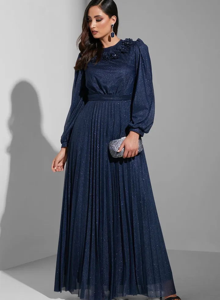 Flower Neck Detail Dress