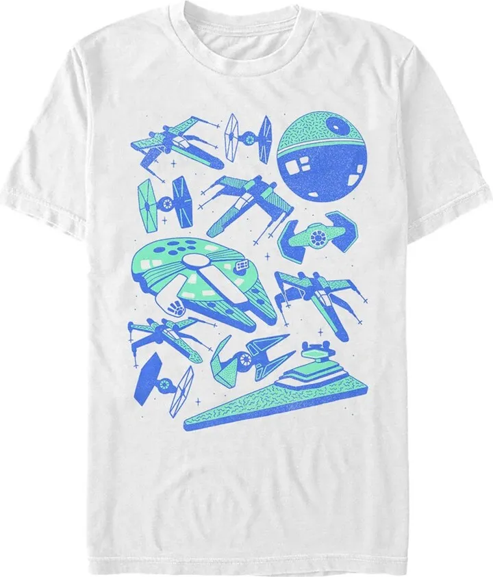 Men's Star Wars Spaceship Collage T-Shirt - White - Large
