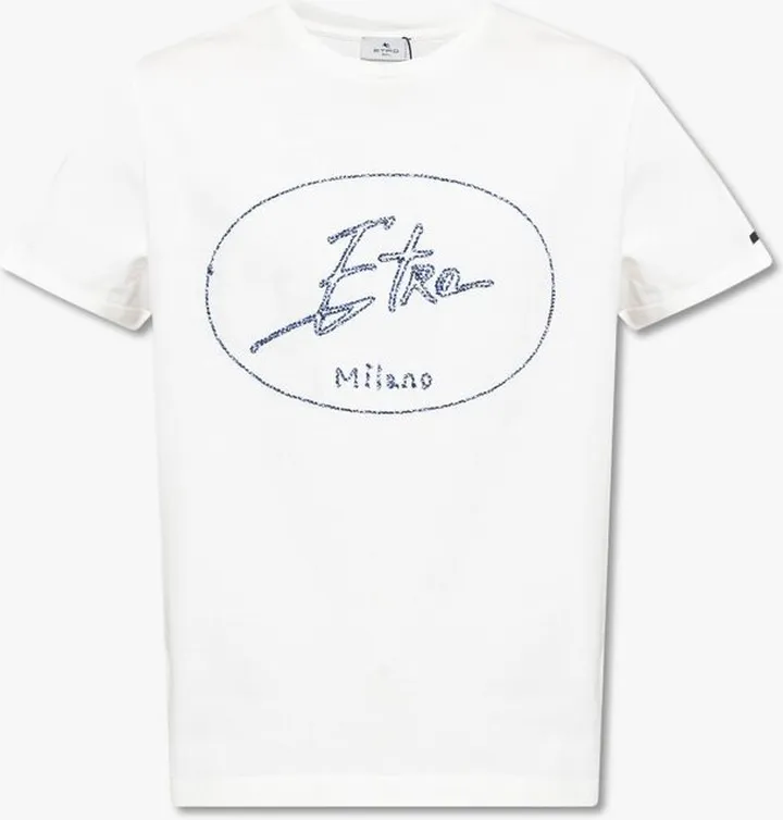 Etro Logo Embroidered Crewneck T-Shirt