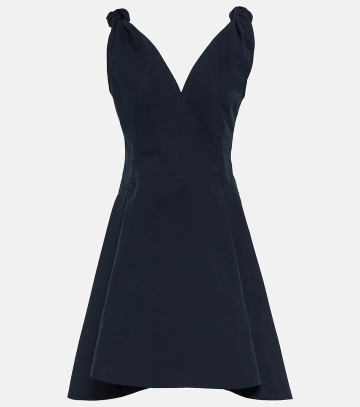 Knotted cotton canvas minidress