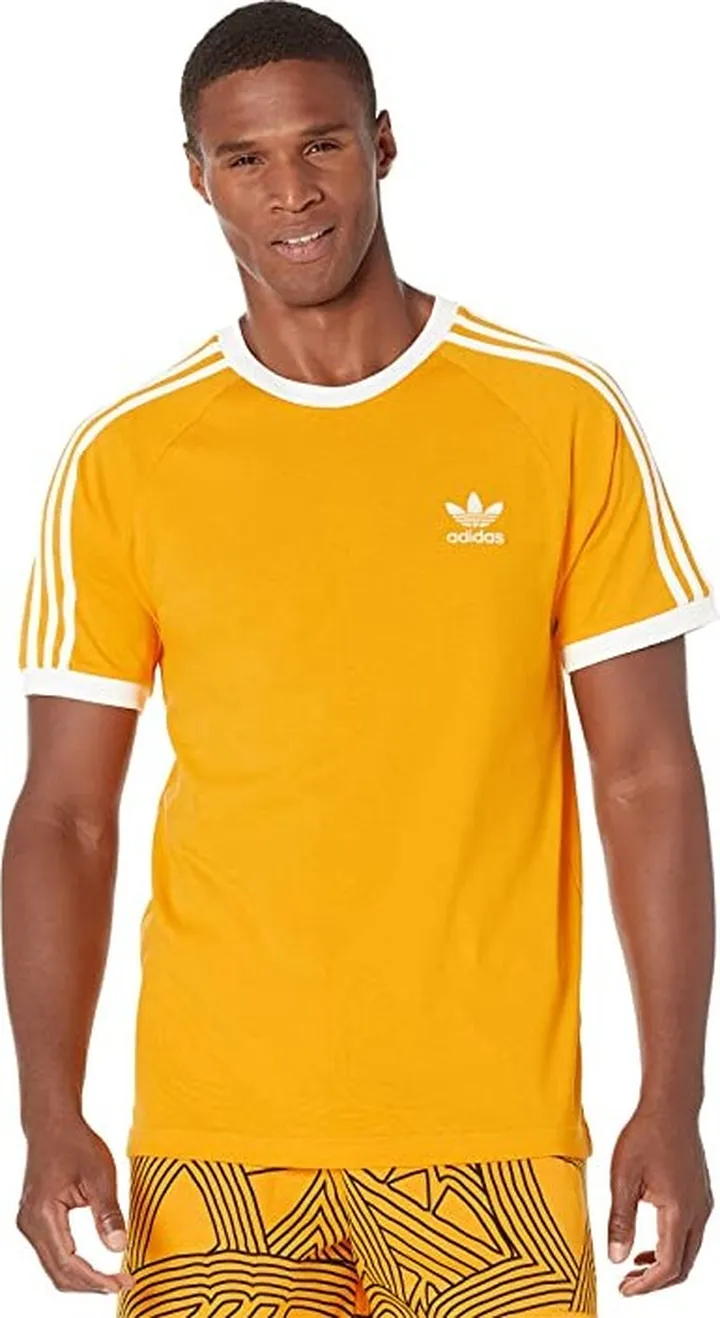adidas Originals 3-Stripes Tee (Collegiate Gold) Men's T Shirt
