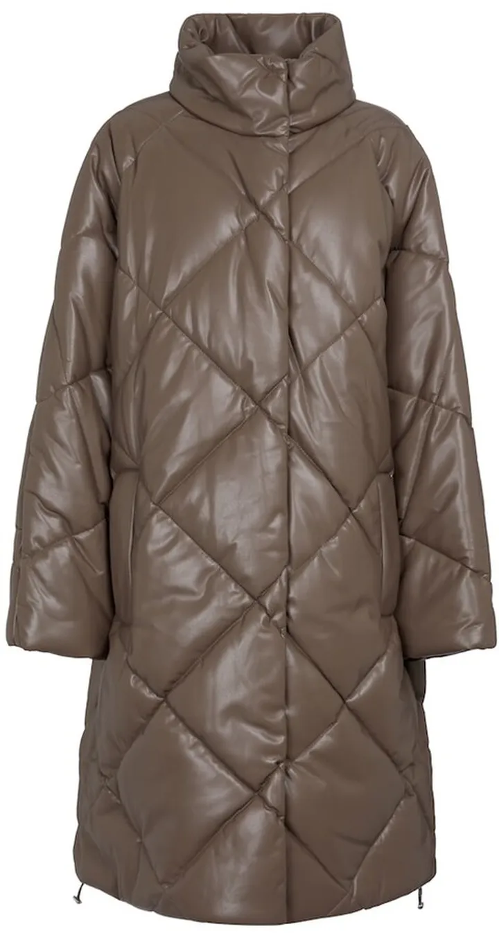 Anissa quilted faux leather coat