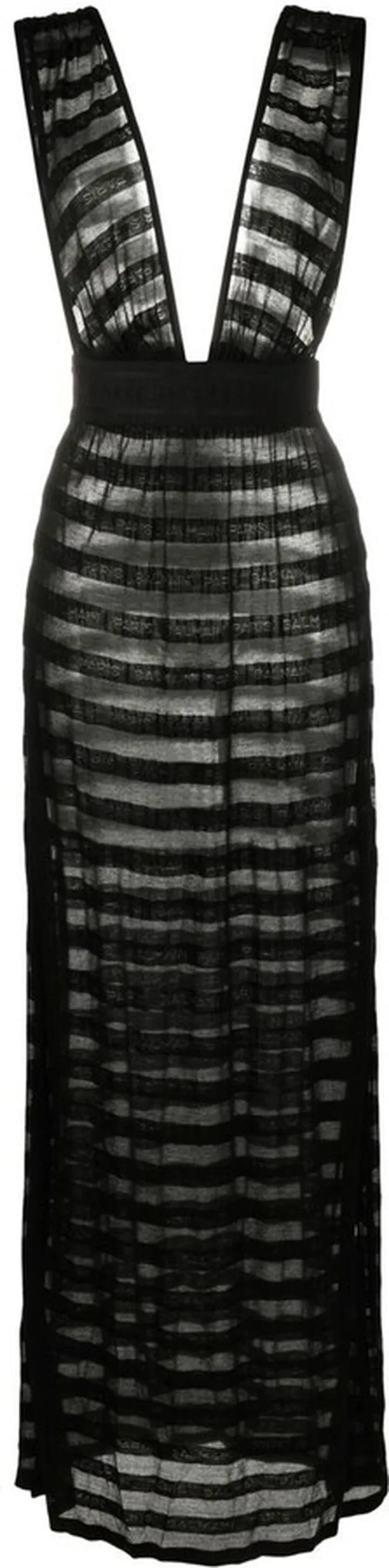 stripe-print V-neck dress