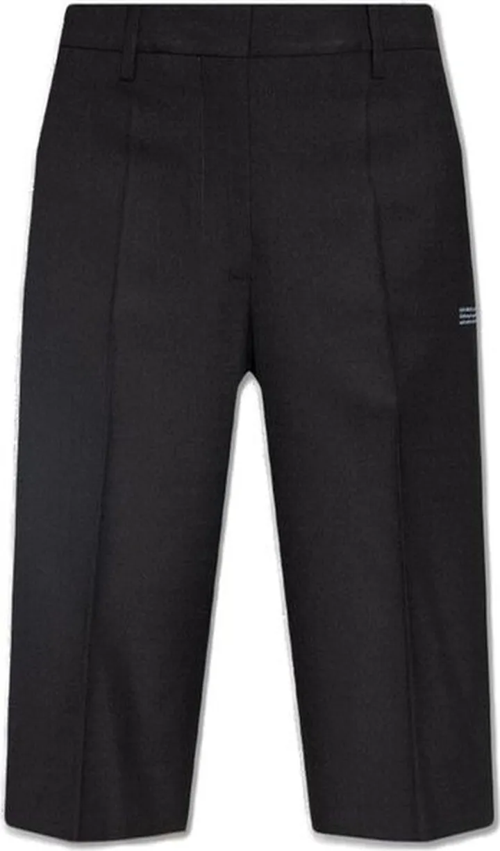 Off-White High-Waist Knee-Length Tailored Shorts