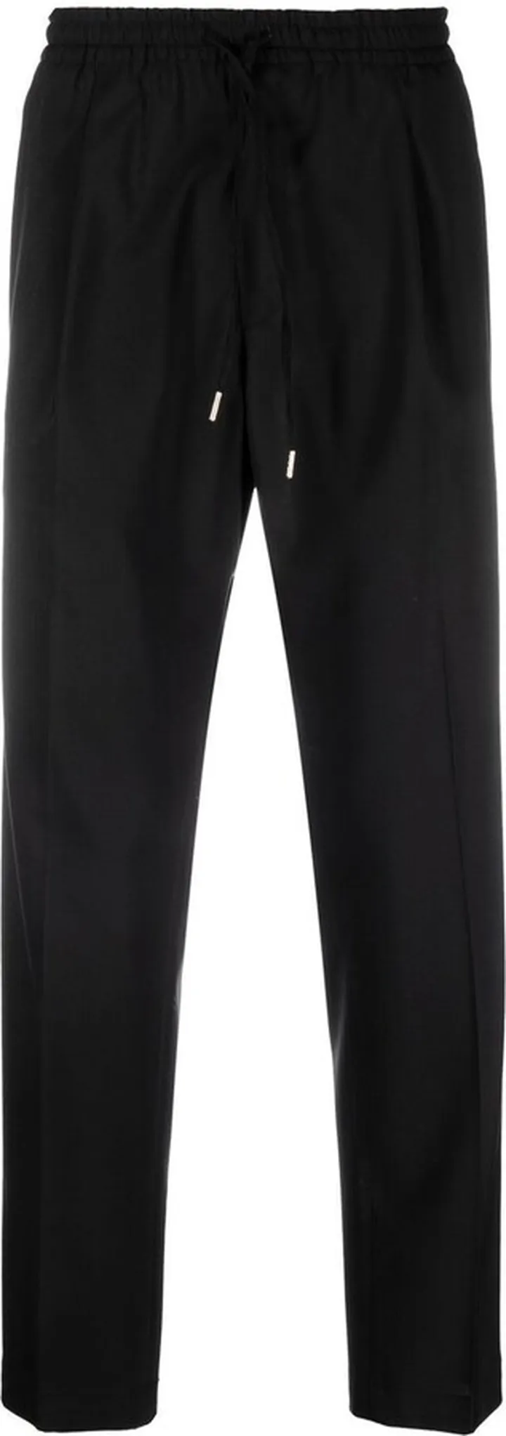 Elasticated-Wist Straight-Leg Trousers