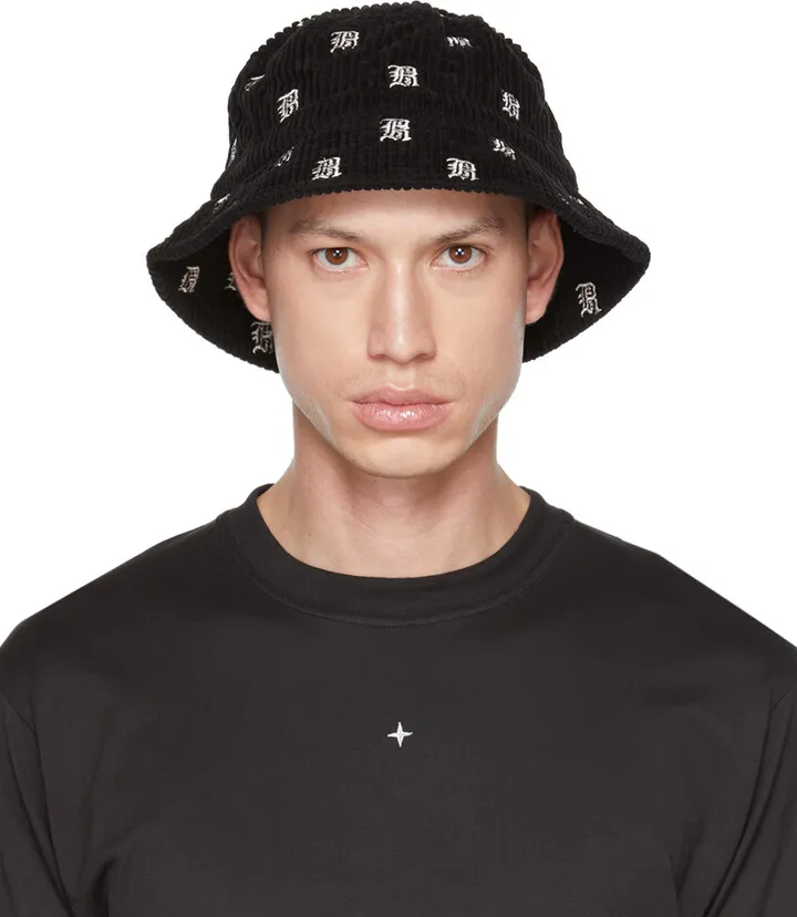 R13 Black Allover Bucket Hat