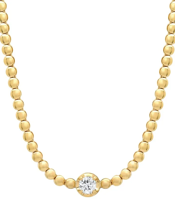 Yellow Gold Illusion-Set Diamond Mini Bezel Tennis Necklace