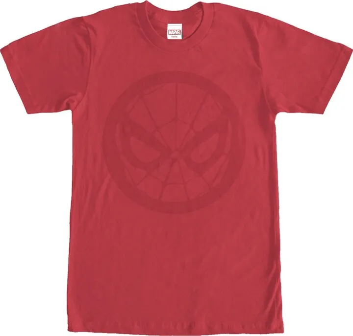 Men's Marvel Spider-Man Mask Circle T-Shirt - Red - Small