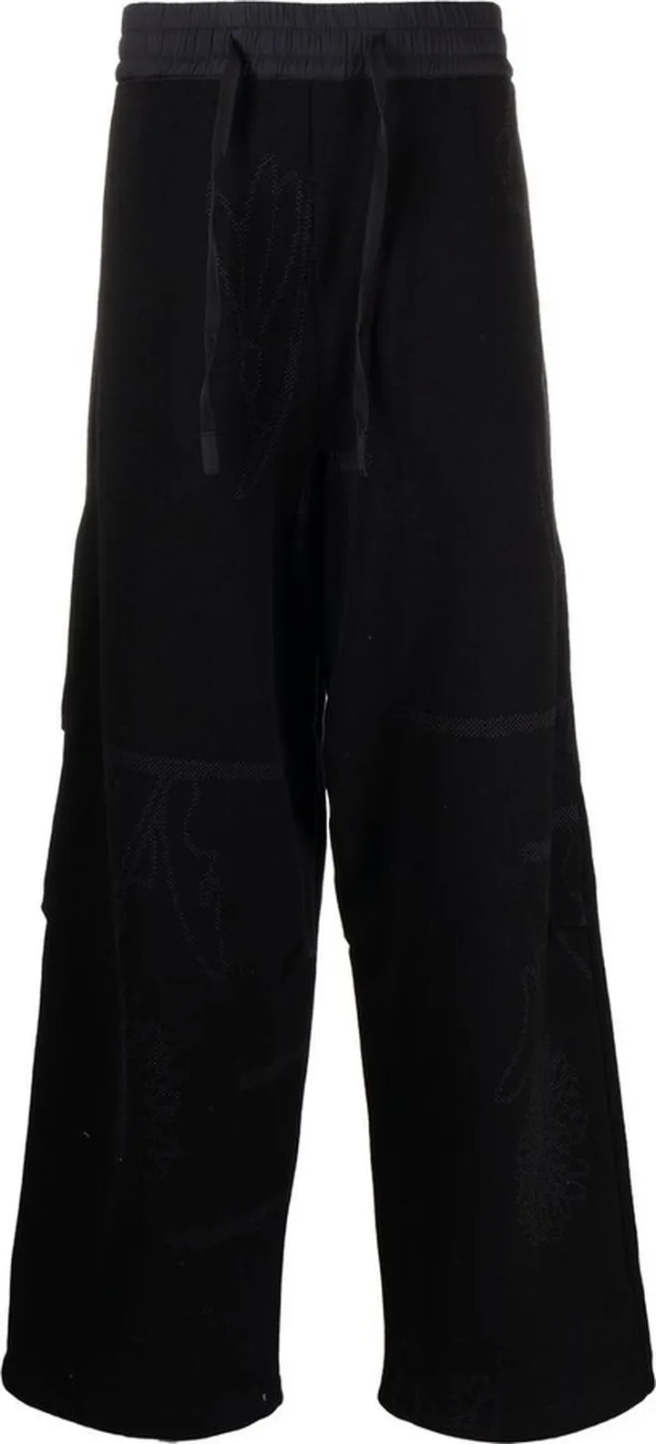 Wide-Leg Jacquard Track Pants