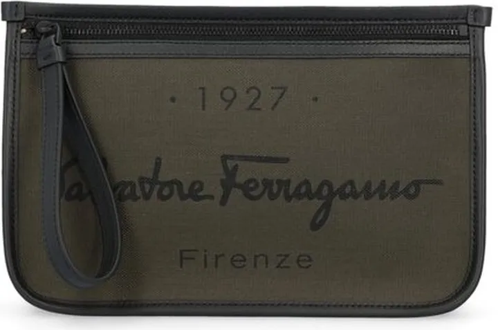 Salvatore Ferragamo 1927 Logo Printed Toiletry Bag