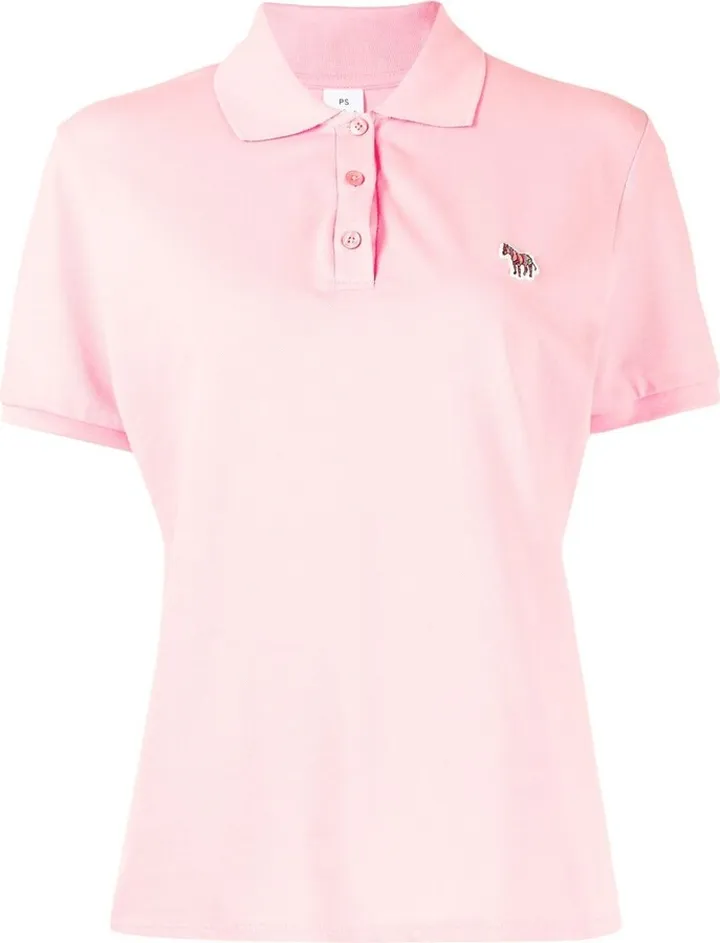 Zebra-patch polo top