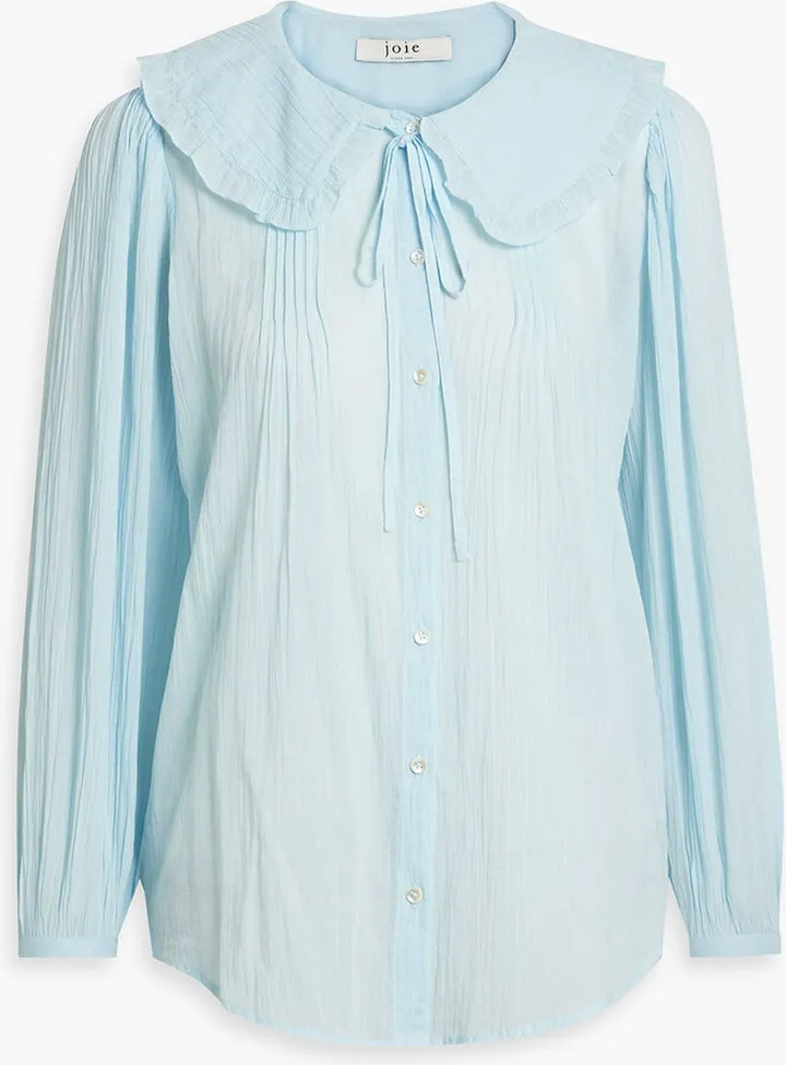 Pintucked cotton blouse