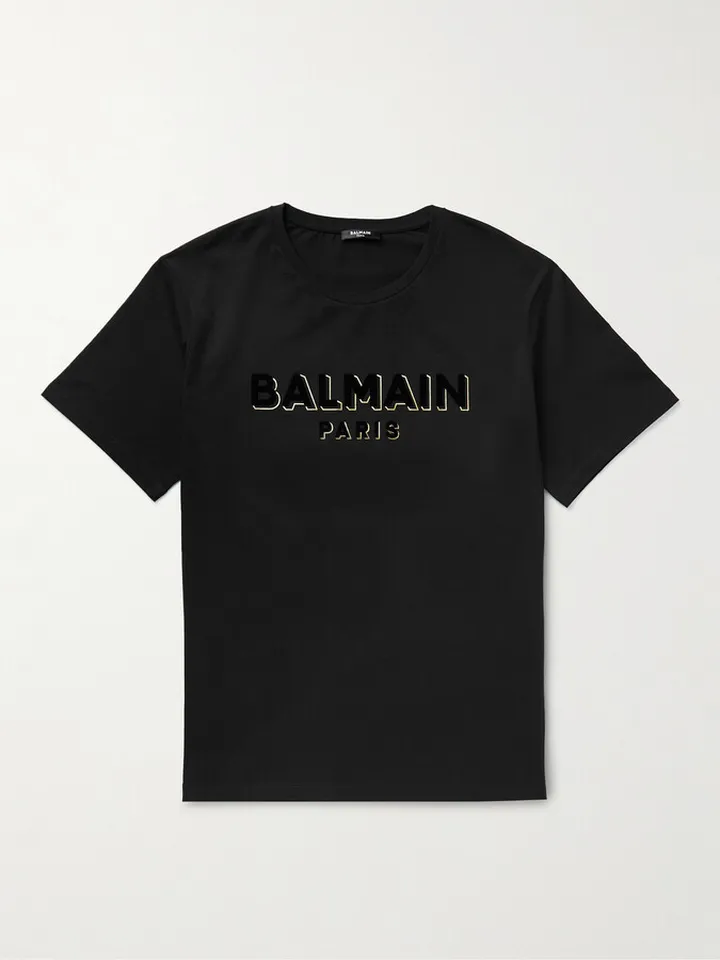 Logo-Flocked Cotton-Jersey T-Shirt