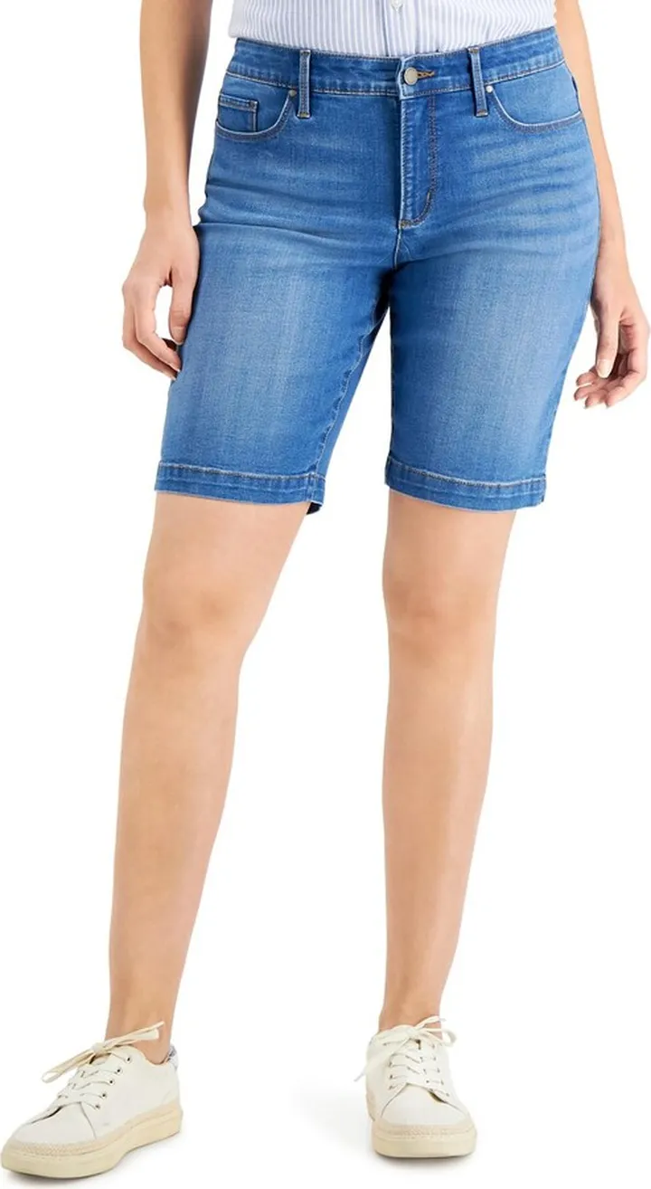 Womens Jean Mid-Rise Denim Shorts