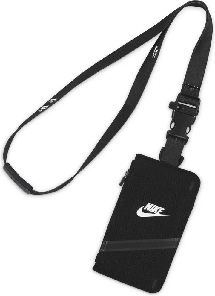 Nike Unisex ID Badge Zip Lanyard in Black