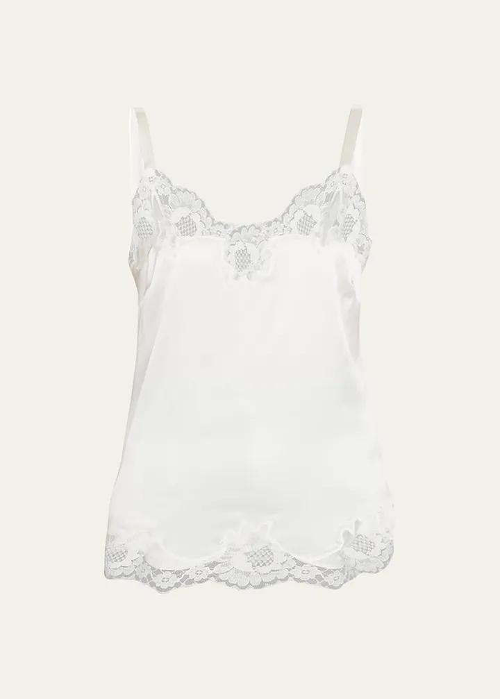 Lace-Trim Satin Camisole