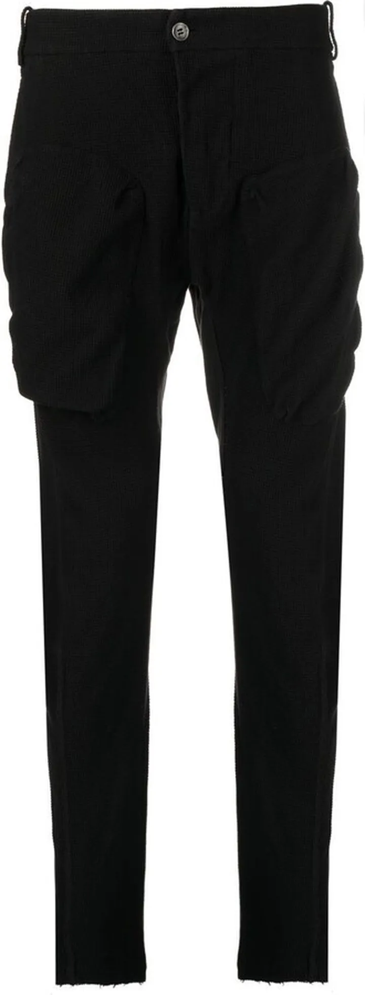 Waffle-Effect Cotton Slim Trousers