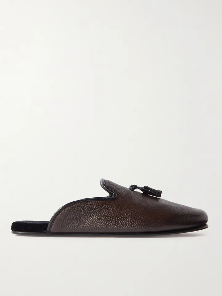 Winston Full-Grain Leather Tasselled Slippers