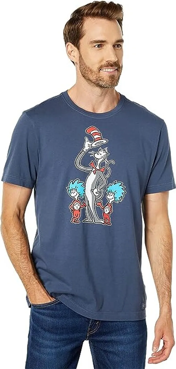 Life is Good The Cat Little Things Tee (Darkest Blue) Men's Clothing