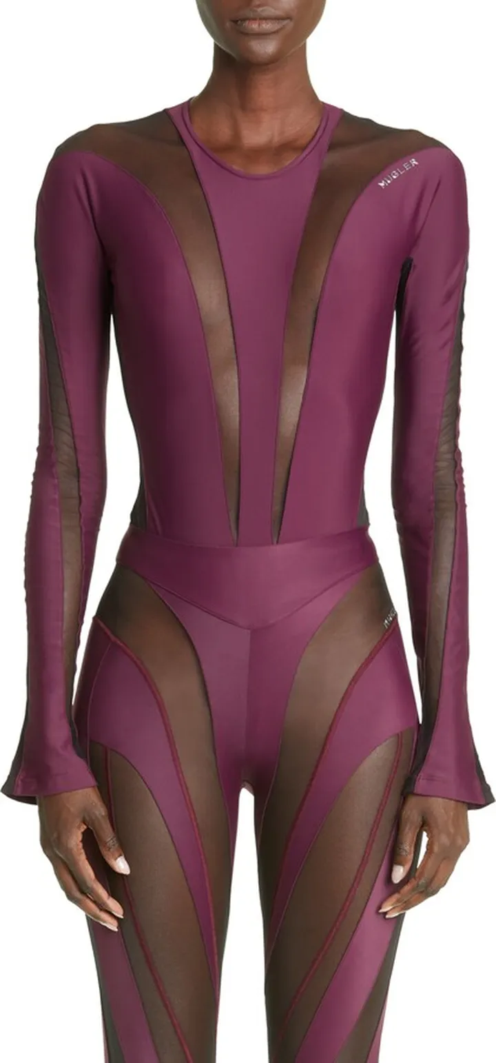 Illusion Mesh Long Sleeve Bodysuit