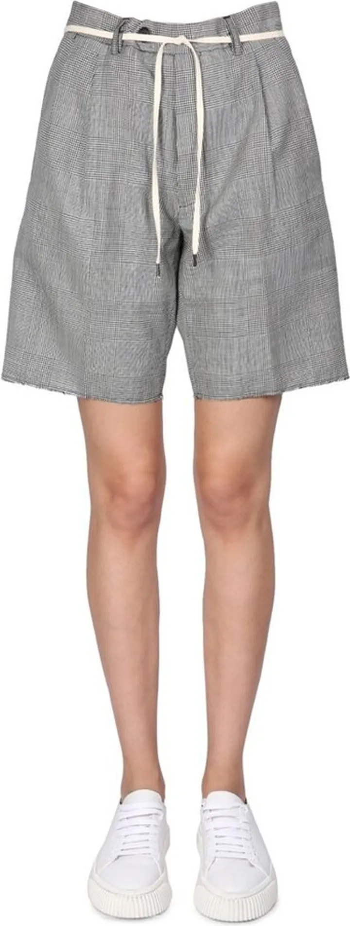 Aspesi Tie-Waist Flannel Bermuda Shorts