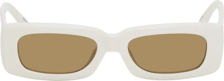 The Attico White Linda Farrow Edition Mini Marfa Sunglasses