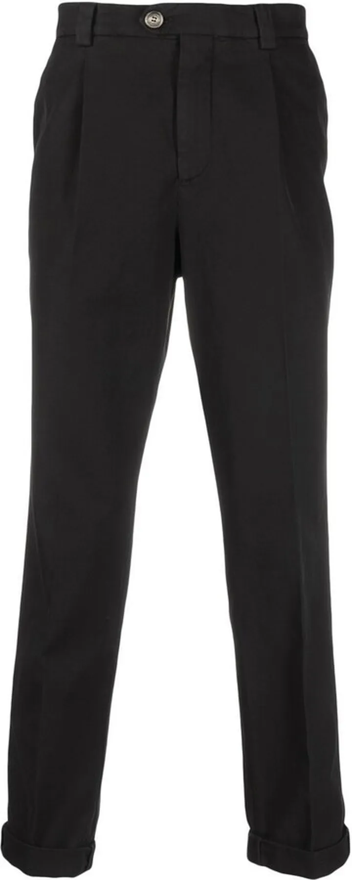 Black Cropped Cotton Trousers