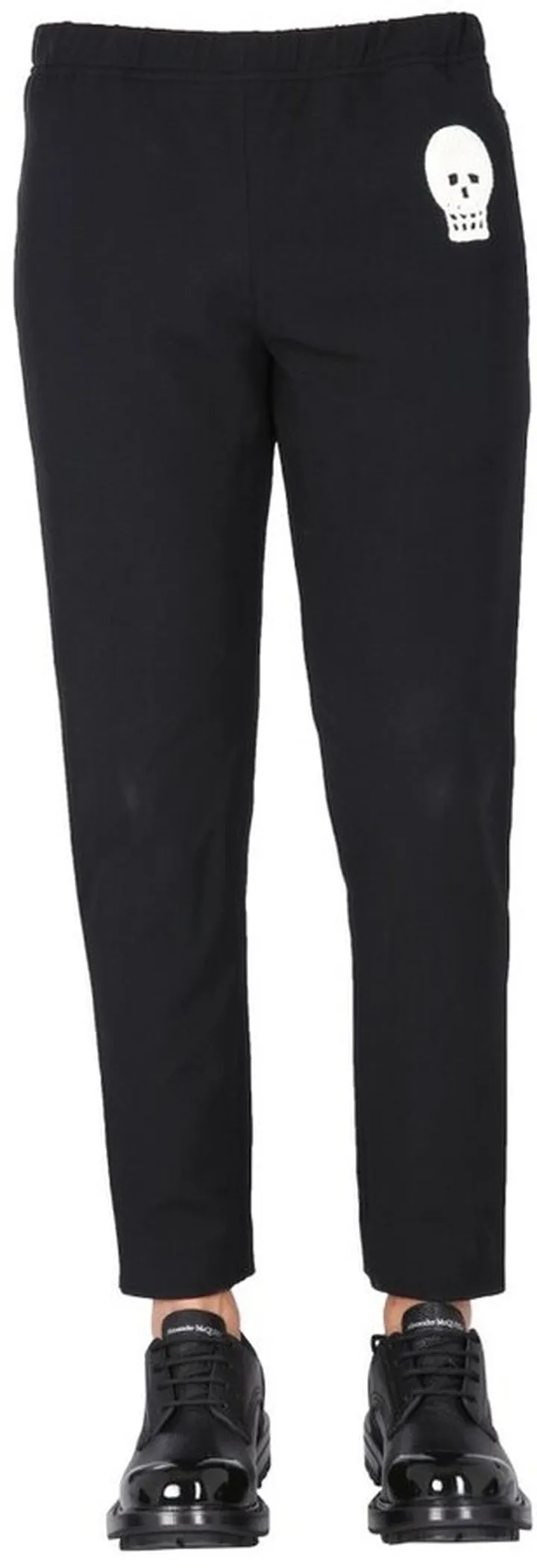 Alexander McQueen Skull Embroidered Straight-Leg Pants