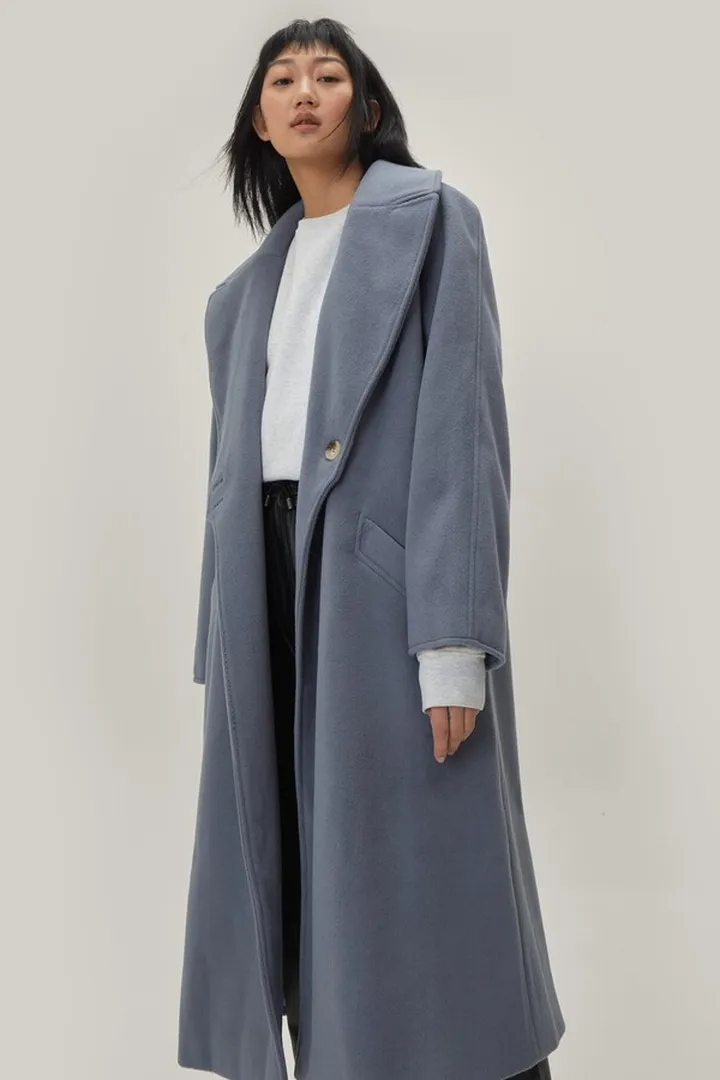 Nasty Gal Womens Wool Blend Oversized Duster Coat