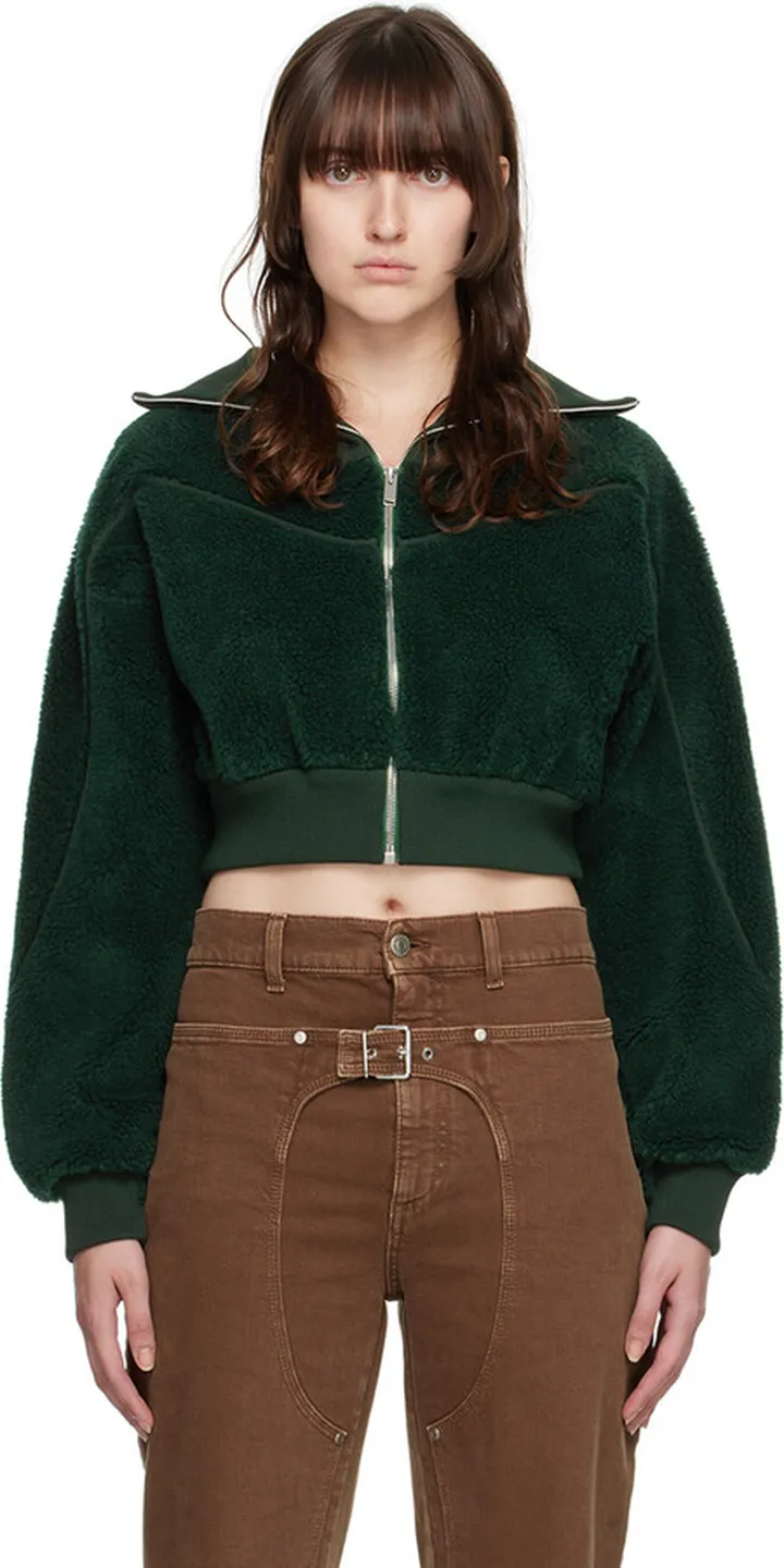 Stella McCartney Green Embroidered Bomber Jacket