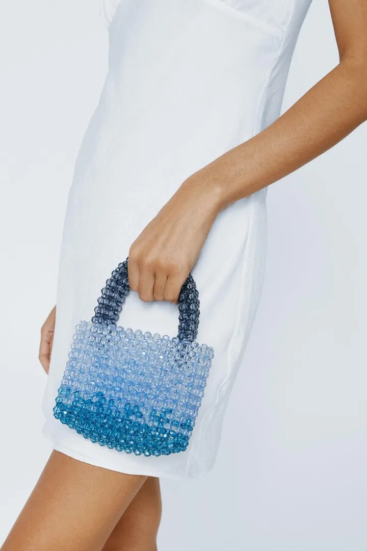 Nasty Gal Womens Crystal Beaded Embellished Mini Bag