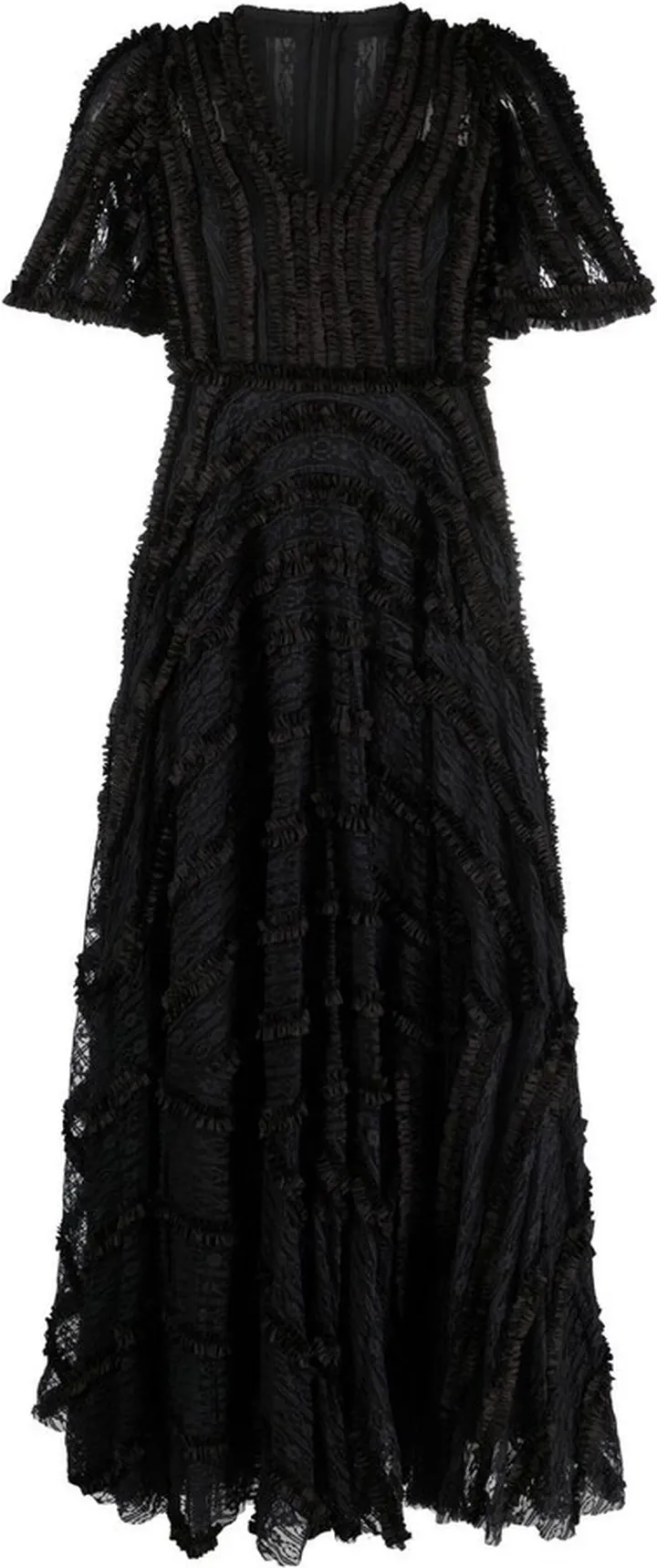 Satin ruffled lace dress