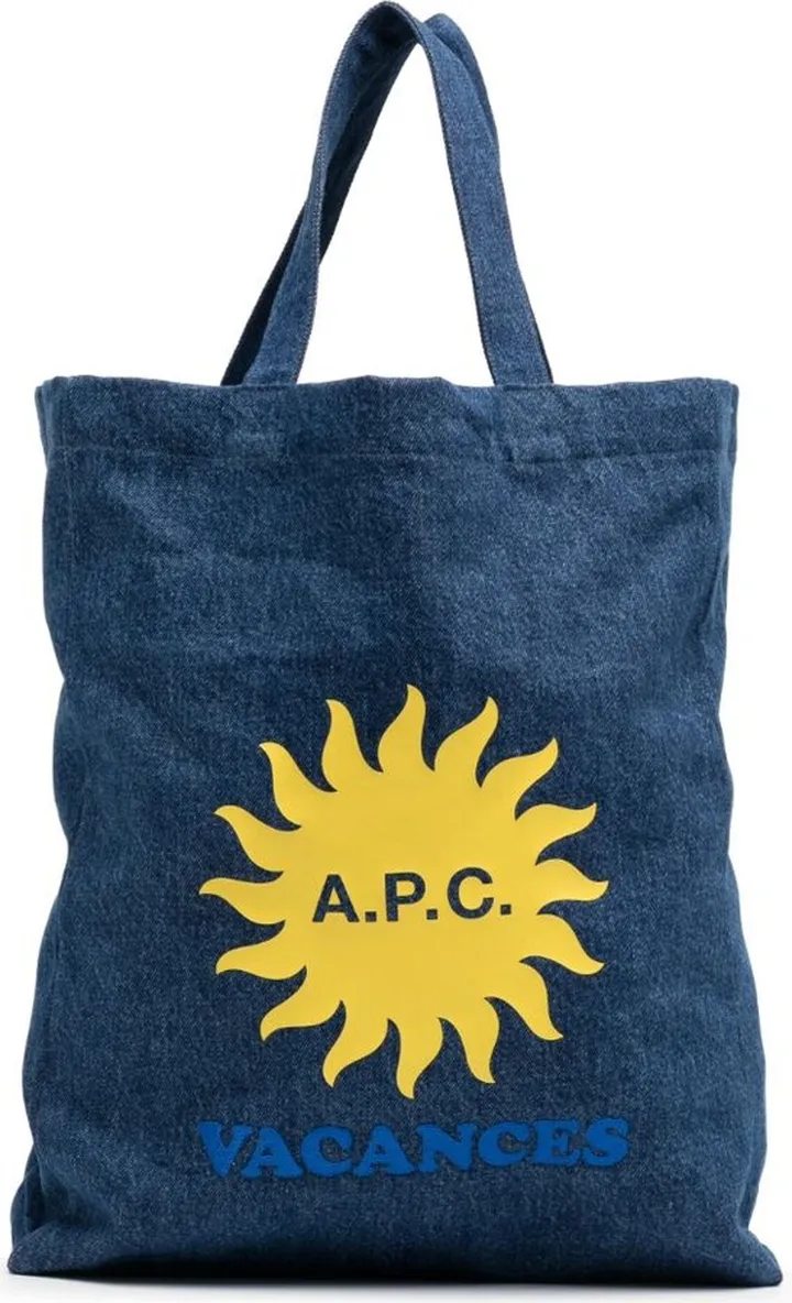 Sun-Print Denim Tote Bag