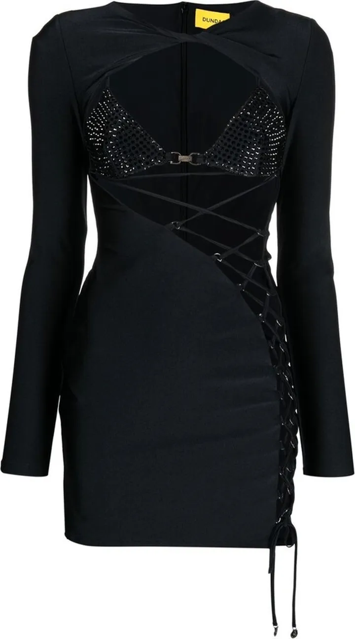 Lace-Up Mini Dress
