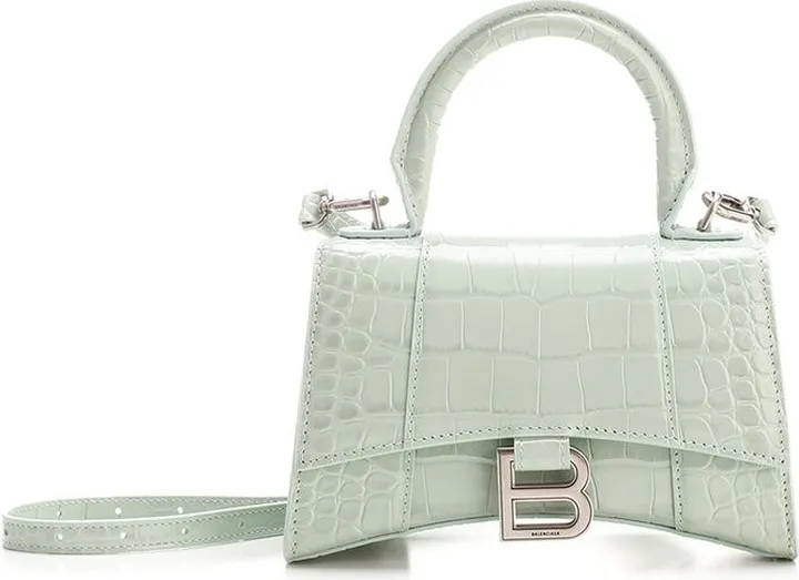 Balenciaga Hourglass XS Logo Plaque Tote Bag