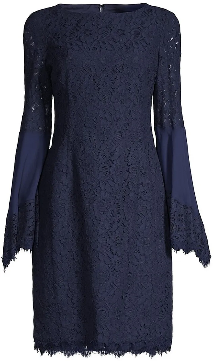 Boho Flute-Sleeve Lace Dress