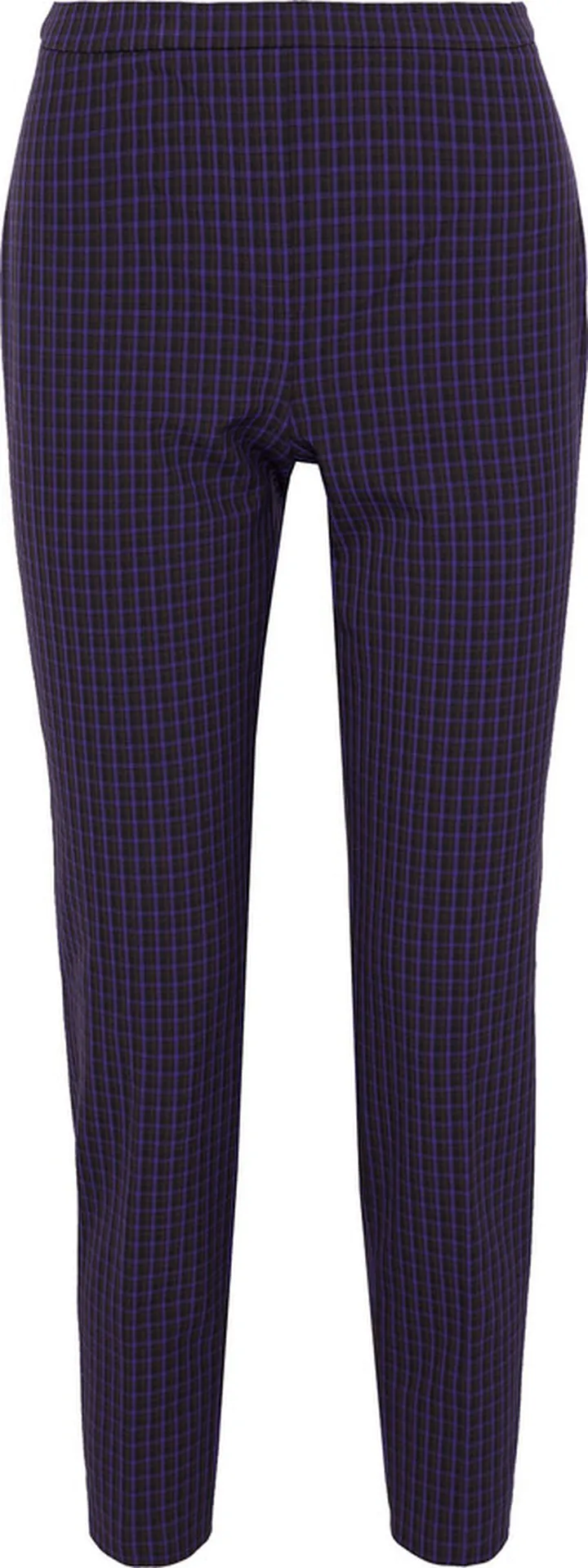 Marcia cropped checked twill slim-leg pants