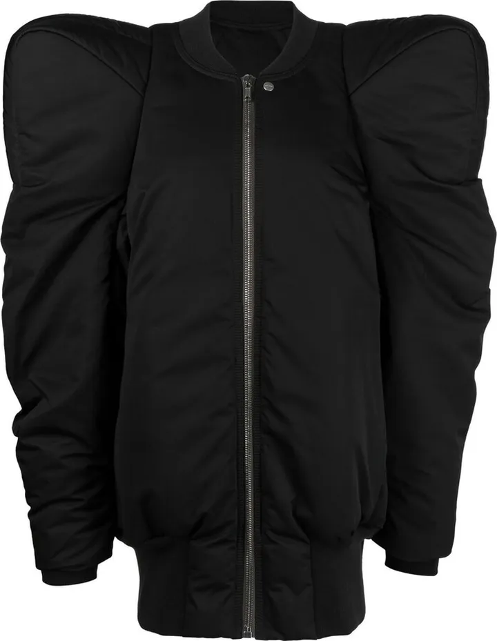 Padded-Shoulder Bomber Jacket