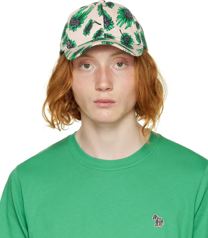 Paul Smith Off-White & Green Digital Daisy Cap