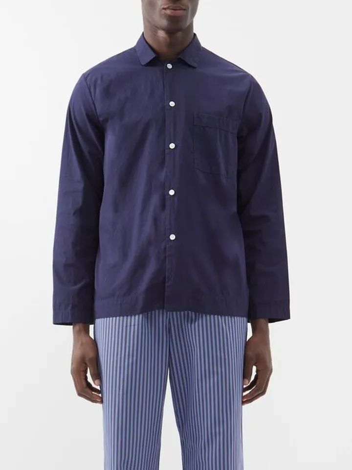 Organic-cotton Poplin Pyjama Top