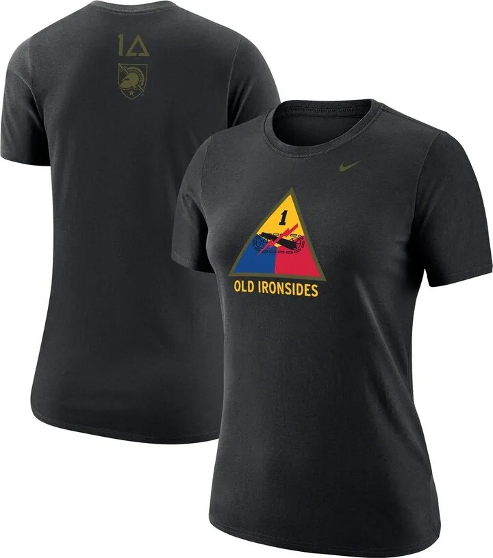 Women's Nike Black Army Black Knights 1st Armored Division Old Ironsides Operation Torch T-shirt