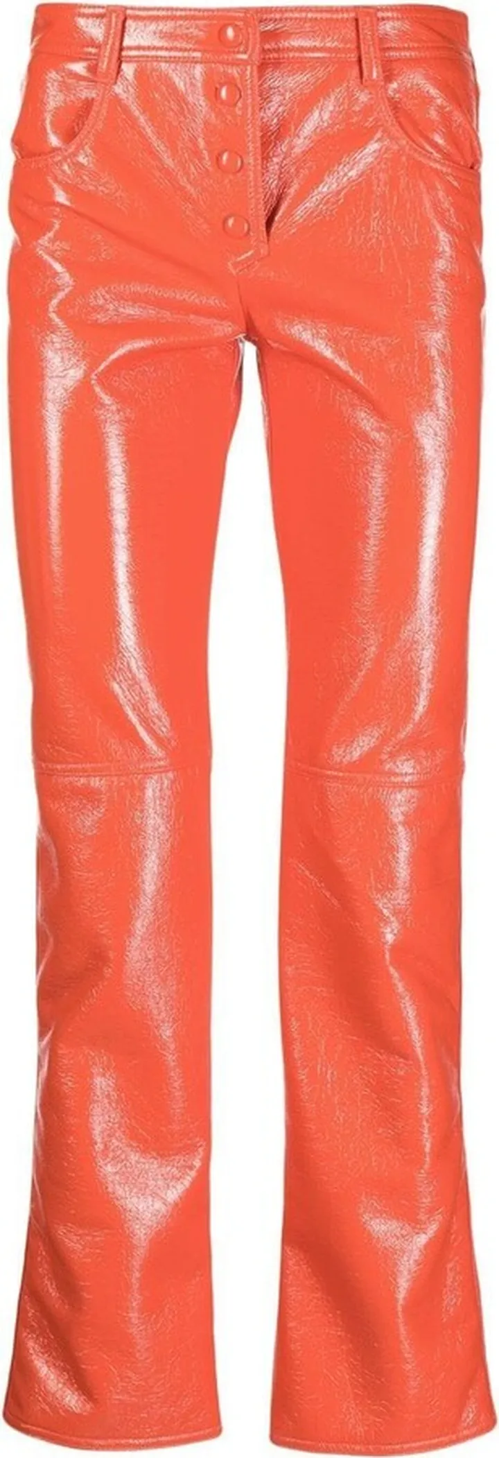 Straight-Leg Vinyl Trousers