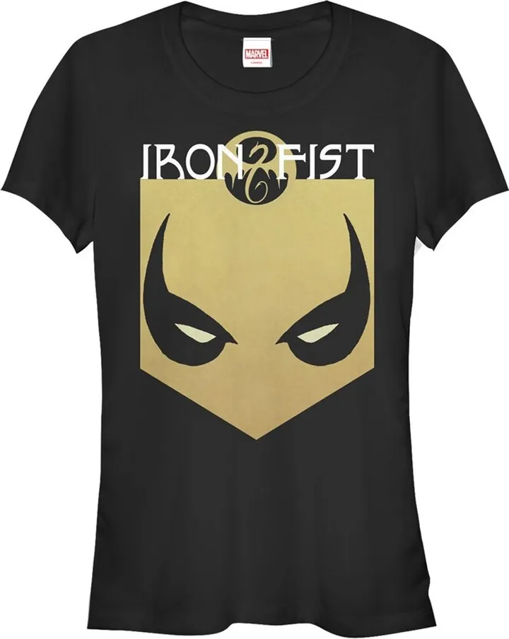 Junior's Marvel Iron Fist Mask T-Shirt - Black - Small