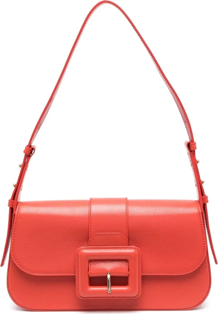 Buckle-Detail Leather Shoulder Bag
