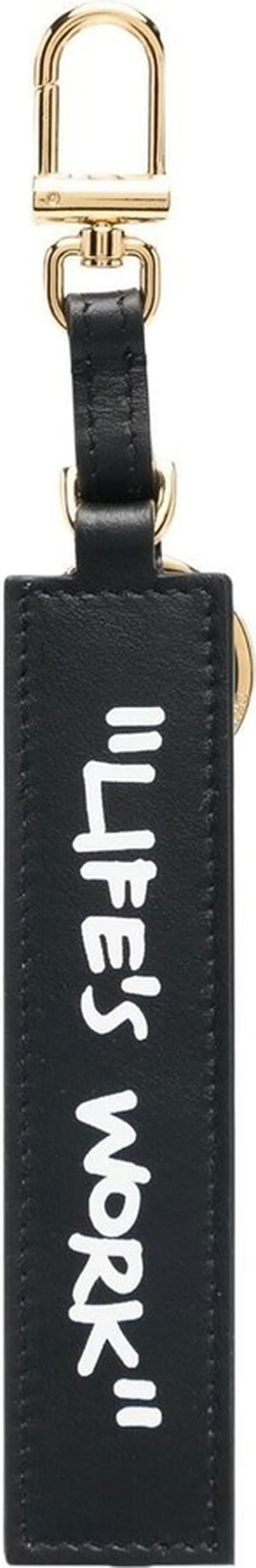Logo-Print Leather Keyring