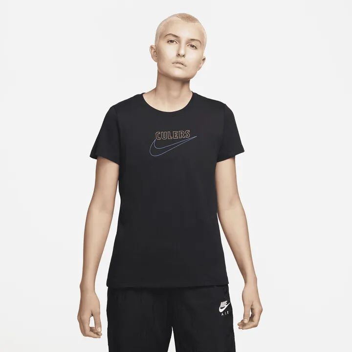 Women's Nike FC Barcelona Soccer T-Shirt in Black