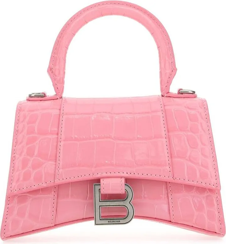 Balenciaga Hourglass XS Logo Plaque Tote Bag